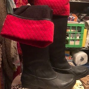 Sorrel talk waterproof boots and set of sock liners